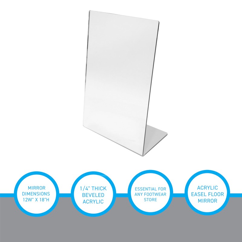 SSWBasics Acrylic Easel Floor Mirror - 12W” x 18”H