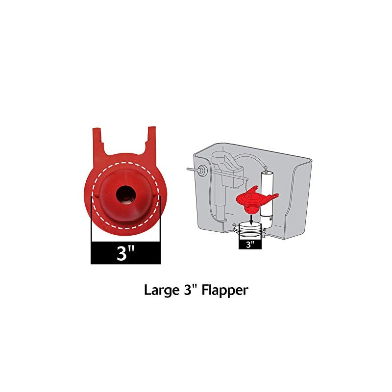 Korky 2021BP G-Max TOTO Toilet Repairs-Large 3-Inch Flapper-Easy to Install-Made