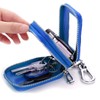 BAKUN Two-Sides Mini Genuine Leather Car Key Chain Holder Wallet