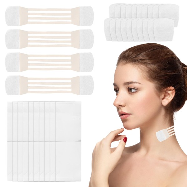 4pcs Neck Lifting Tapes with 20pcs Replacement Patches, Premium Neck