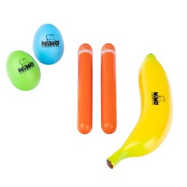 Nino Percussion Headed Wood Tambourine - Musical Instrument for Children from 3 Years - Diameter 6 Inches - 1 Row Jingles - Maple Plywood, Natural (NINO942)