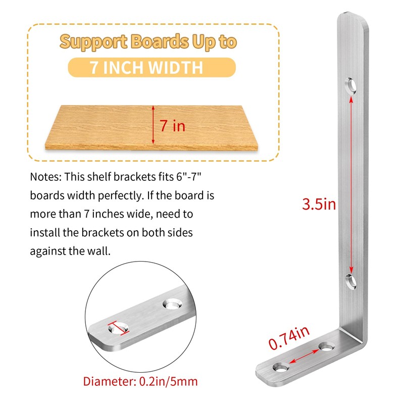 LSK L Heavy Duty Stainless Steel Corner Bracket, 6"2" (15050mm)
