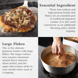 Shirakiku Premium Dried Gourmet Bonito Flakes - Smoked Japanese Bonito Fish Flakes - Pre-Cut Thinly slice packed with umami flavor to Make Traditional Japanese Dishes - Resealable Package - 16 Ounces