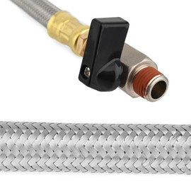 HDYEGIOU Automatic Timed Condensate Drain Valve Electronic Drain Valve Kit with 1/4 Inch NPT Drain Valve Elbow Fitting 1/2" 2-way Direct-acting Drain Valve and Braided Steel Hose