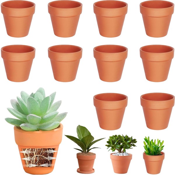 Cerkkapo Pack of 10 10 x 8 cm Terracotta Pots,