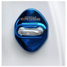 MEKOMEKO New Toyota Corolla Cross Dedicated Striker Cover Door Lock Cover Plated Accessory Interior Part Stainless 4PCS New Corolla Cross September 2021 - May 2025 Minor Change After [Blue 1