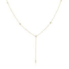 Dainty Y - Shape 18K Gold Plated Necklace for Women - Elegant Drop Necklace, Ideal for Fashion - Forward Jewelry Lovers
