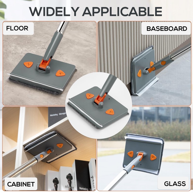 Feeloco Base Board Cleaner Tool,Wall Cleaning Mop with 360° Rotation,