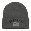 e4Hats.com Veteran USA Flag Embroidered Long Beanie - Dk Grey