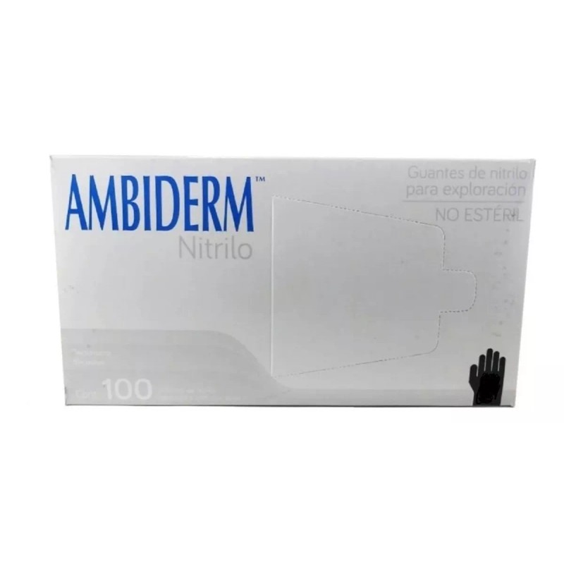 Ambiderm Guantes descartables antideslizantes Ambiderm color negro talle M de