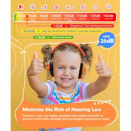 PROHEAR 032 Kids Ear Protection – Ear Muffs for Noise Reduction, 25NRR Noise Cancelling Headphones for Toddlers, Autism, Sensory Use, Hearing Protection – Orange