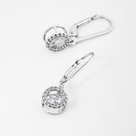JC Jeweller Carat Women's Earrings Silver 925 Dancing Zircon Dance Earrings Dancing Stones Hanging Earrings for Women Gifts for Women, Silver