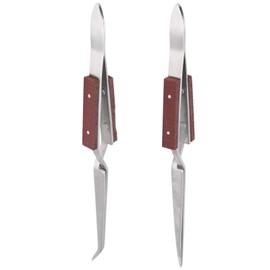 2Pcs Locking Tweezers, Curved Straight Tweezers Jewelers, Jewelry Soldering DIY Craft Tool