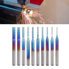 CYTGOUPER 10 Stück 0,8–3,175 mm Präzisions Fräserhub, Hochfeste Wolframstahl Schaftfräser für Edelstahl, Cnc Fräser mit Aufbewahrungsbox zum Gravieren, Schneiden und Fräsen