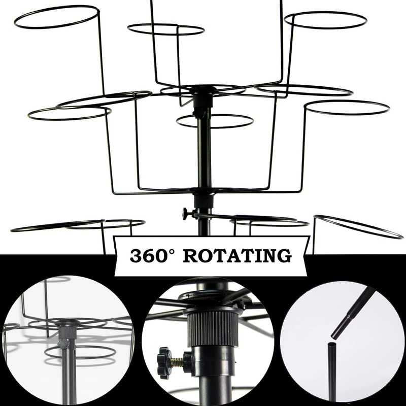 uyoyous 6-Tier Hats Display Rack Rotating Retail Hat Rack Stand
