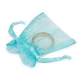 Nas 10 PK, Aqua Blue Organza Favor Bags, 2 x 2.5 For Basket Stuffers, Soaps, Candles, Sachets, Jewelry, Cosmetics, Party Favors