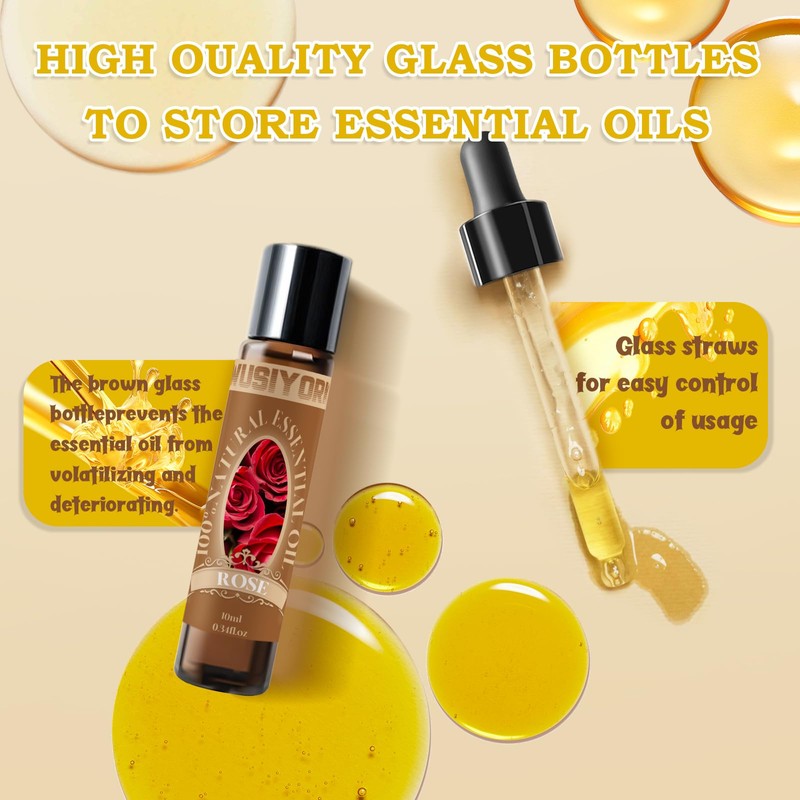 wusiyork Rose Essential Oil 10ML - 100% Pure and Natural