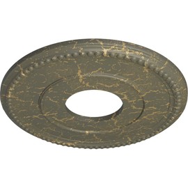 Ekena Millwork CM12BRWHC 12 1/2"OD X 3 7/8"ID X 3/4"P Bradford Ceiling Medallion Fits Canopies Up to 6 5/8", Witch Hazel Crackle