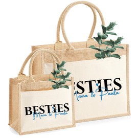 AMBERGER DESIGN by A&M Osterhage amd Jute-Tasche Besties personalisiert | Beste-Freundin | Jute-Geschenke-Nachhaltige (S)