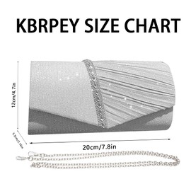 KBRPEY Women's Clutch Elegant Glitter Evening Bag with Chain Bridal Bag Envelope Bags Made of Rhinestone Shoulder Bags for Wedding Party Leisure Date Wedding Party Banquet Holiday, silver