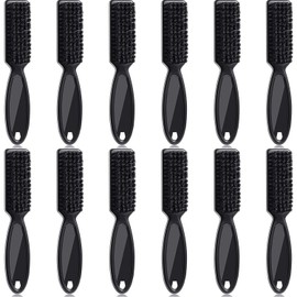 12 piezas de cepillo para polvo de limpieza para cuchillas de peluquería, cepillo para polvo de limpieza de cuchillas de peluquería, cepillo para polvo de nailon (negro)