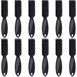 12 piezas de cepillo para polvo de limpieza para cuchillas de peluquería, cepillo para polvo de limpieza de cuchillas de peluquería, cepillo para polvo de nailon (negro)