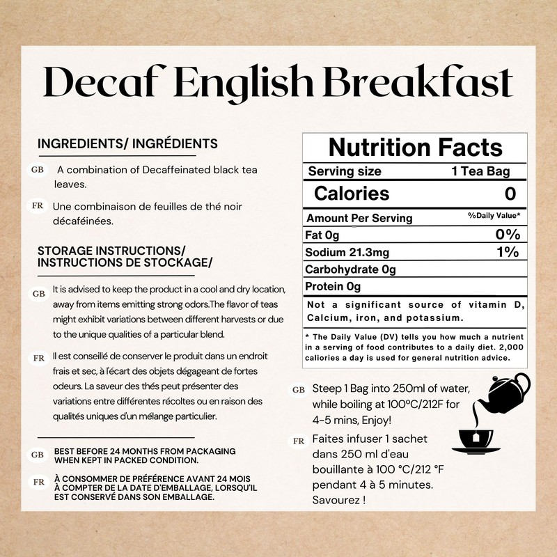 Majestic Tea_ DECAF ENGLISH BREAKFAST | English Classic| Black Tea