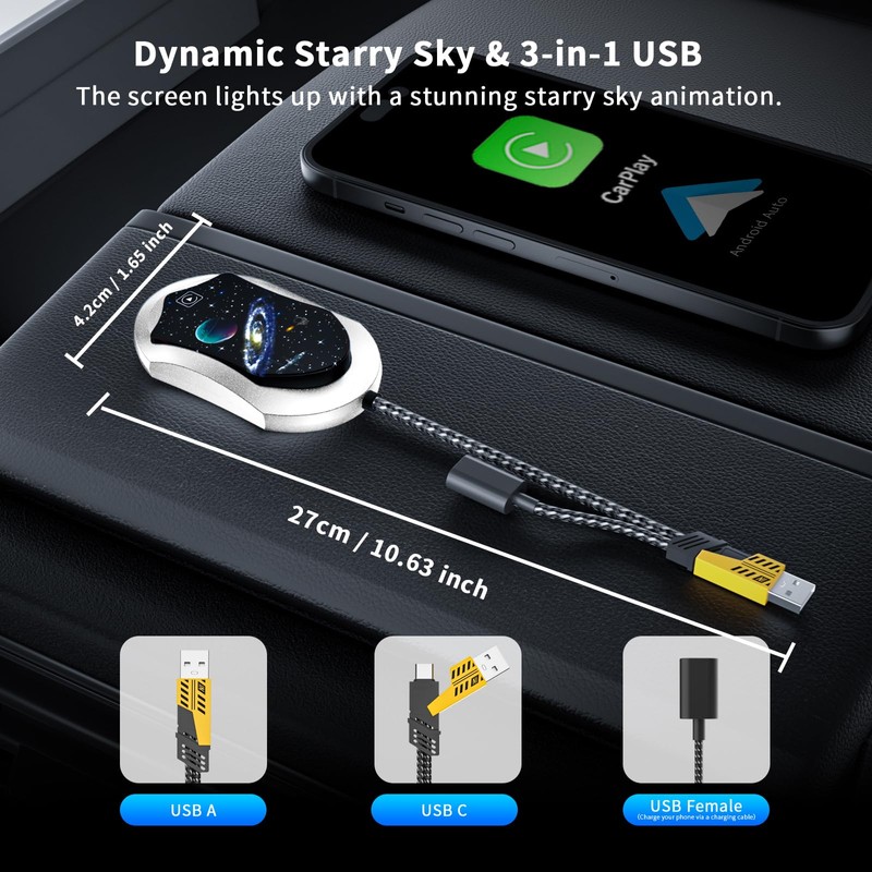 Wireless CarPlay Adapter, Super Fast Upgrade from Wired CarPlay to