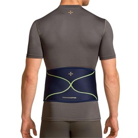 Tommie Copper Men’s Comfort Back Brace, Sweat Wicking Breathable Back & Muscle Compression Support for Everyday - Dark Navy - Small/Medium