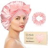Obeoby Double Layer Satin Silk Sleep Bonnet for Women with