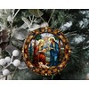 Stained Glass Christmas God Ornament Ceramic, Ornament Ceramic, Stained Glass
