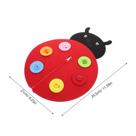 Sewroro Kids Zipper Practice Set of 2: Button Closure & Zipper Practice for Toddlers - Early Learning Basic Life Skills Button Closure DIY Ladybug Craft