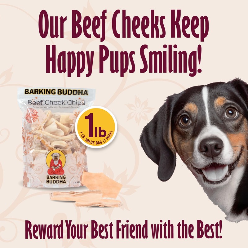 Barking Buddha Beef Cheek Chips | Extra Thick 2"-4" All