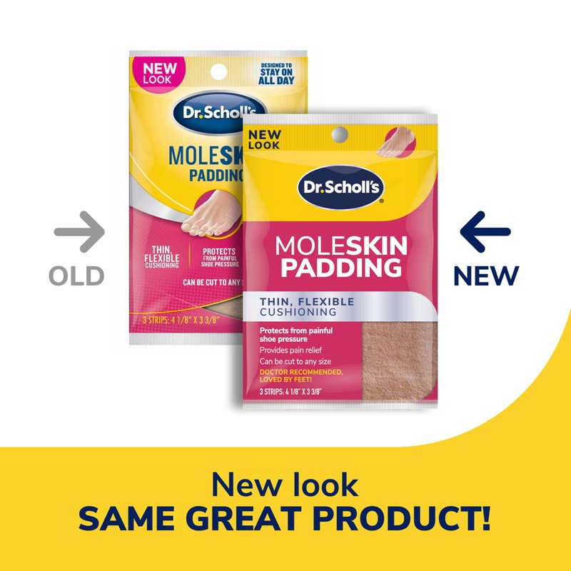 Dr. Scholl's Moleskin Padding 4-5/8 X 3-3/8-Inch 3 Ea