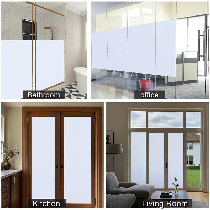 FEILAYS White Thickened Total Blackout Window Film Frosted Glass Static