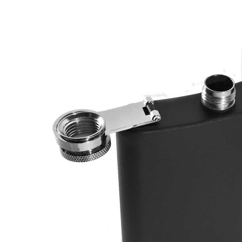 ToBeIT Stainless Steel Hip Flask in Matte Black, 8 oz,