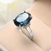 Rhodium Plated Huge Chunky Blue Crystal Wedding Engagement Cocktail Party
