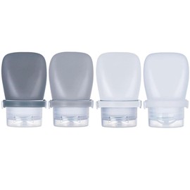 WXOIEOD 1 oz Travel Bottles, Leakproof Silicone Squeeze Bottle Mini Travel Size Container for Toiletries Lotion Shampoo and Conditioner Liquid Salad Dressing to go Condiment, TSA Approved, 4 Pack