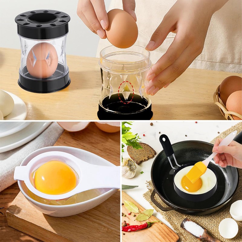 6-Piece Egg Peeler Set, for Hard Boiled Eggs, Boiled Egg