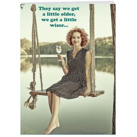 CardFool - Funny Birthday Card for Women, Men, Moms, Sisters, Friends and Coworkers - Humorous Little Older, Little Wiser Greeting Card
