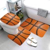 Jbofyee Basketball Texture 3 Piece Bathroom Rugs Set, Bath Mat