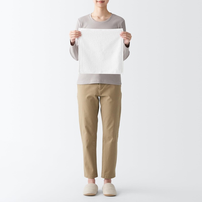 MUJI 83429423 Soft Pile Hand Towel with Loop, Off White,
