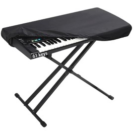 61 Keys Piano Keyboard Dust Cover, Music Dirt Proof Stretchy Adjustable Electronic Keyboard Cover With Elastic & Cord Lock, Piano Accessories Black.