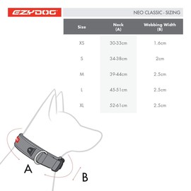 EZYDOG Classic Neo Dog Collar | Dog Collar Small, Medium, Large Dogs, Reflective Dog Collar, Supreme Comfort, Soft Neoprene Material, Non-Corrosive (Red)