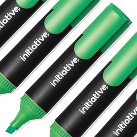 Pack of 10 Green Fluorescent Wedge Tip Highlighter Pens (1)