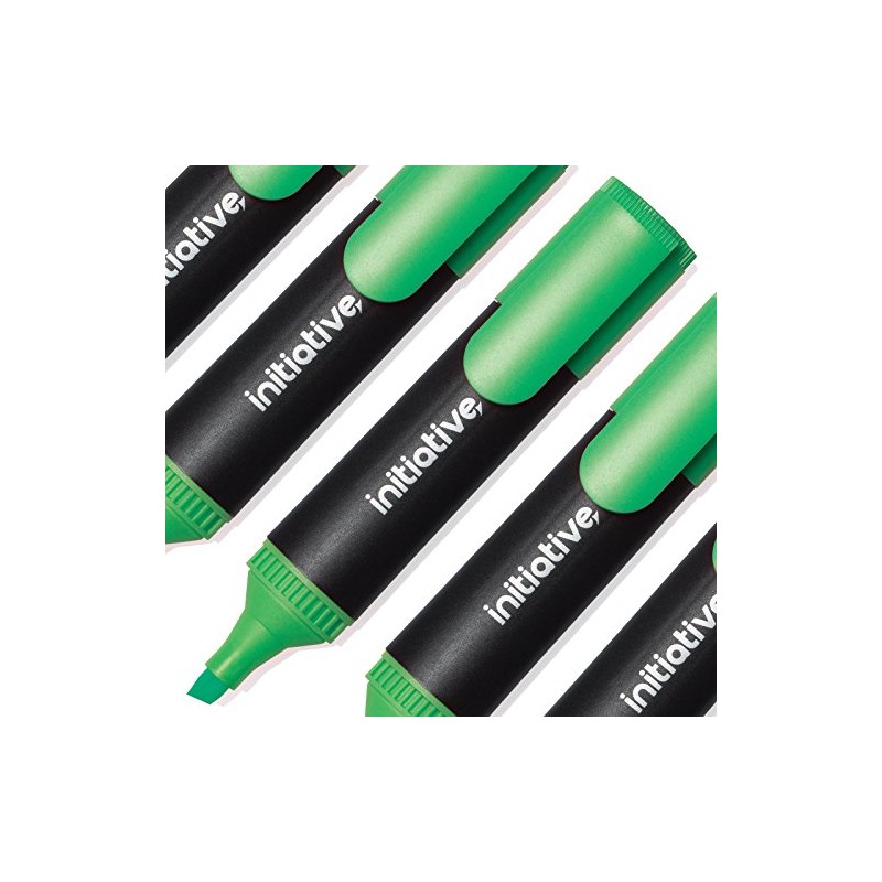 Pack of 10 Green Fluorescent Wedge Tip Highlighter Pens (1)