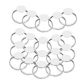 Hohopeti Jewelry Making Materials 20pcs Adjustable Blank Ring Findings Round Pad Ring Base for Crafts