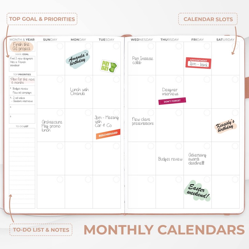 Clever Fox Appointment Book – Hourly Schedule Planner with Time