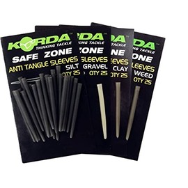 Korda Anti Tangle Sleeve Gravel, 25 Pack, Soft Rubber, Helps Prevent Tangles Tapered Design Perfect Fit onto Swivel or QC Clip Choice of Colours for Carp Fishing Enthusiasts
