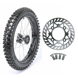 RedCap 19" Inch 70/100-19 Wheel Tire Rim and Inner tube with 15mm Bearing Assembly for 110cc 125cc 150cc Dirt Pit Bike Apollo DB27 RFZ CR80 CRF TaoTao SSR Includes Brake Rotor